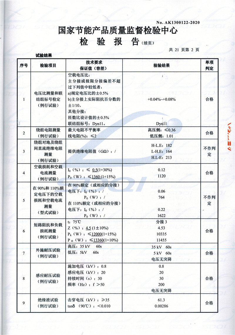 高低压试验报告-S11-1250迎江迎江迎江油浸式变压器-2.jpg